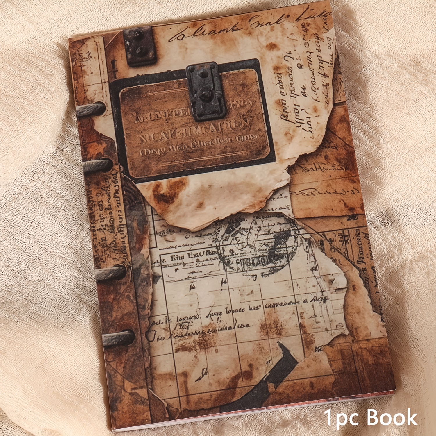 TEMU JAIIMAN Cahier A5 Plat 2D à 96 Pages Rétro Steampunk Liste de Tâches, Parfait pour le Scrapbooking, , Craft, la Décoration de Collage, Album de