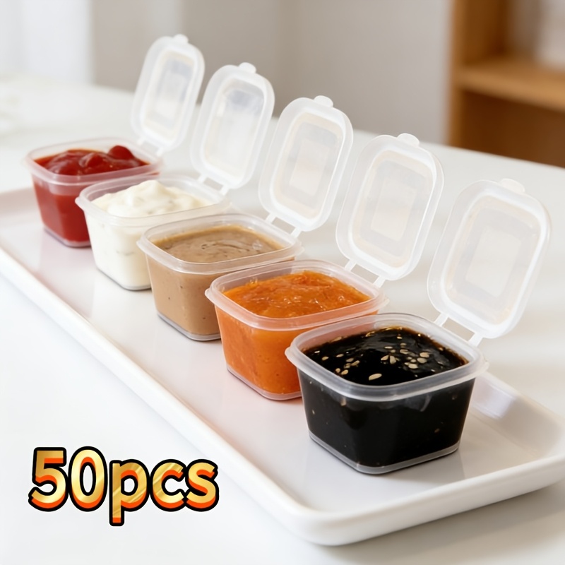 TEMU Confezione da 50 barattoli per salse, formato 1OZ / con , contenitori per snack / tazze per salse multiuso a di perdite per campeggio , , per la