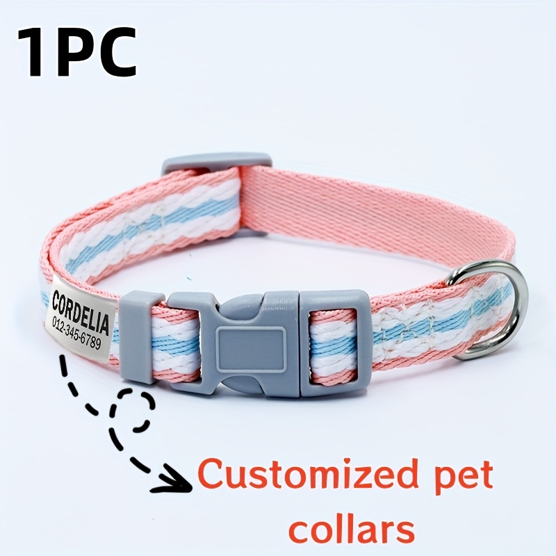 Personalisiertes Hundehalsband Mit Namensgravur – Verstellbar Für Kleine & Mittlere Hunde, 9 Farben