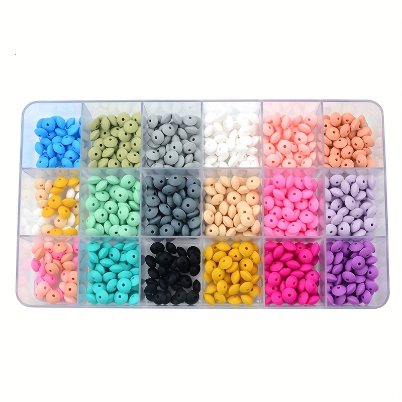 

200pcs 12mm 19 Colors Small Mixed Color Silicone Spacer Beads For Jewelry Making Diy Fashion Special Key Bag Chain Necklace Bracelet Beaded Decorative Accessories