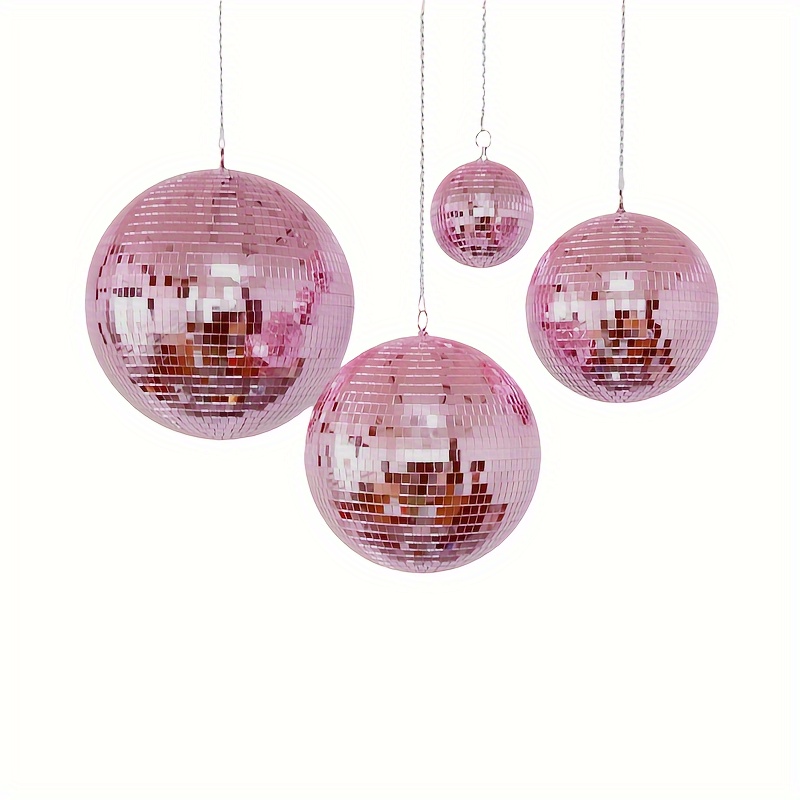 

Disco Ball Decoration In Pink For Christmas, Valentine's Day, Weddings, Mother's Day, With Reflective Glass Mirror Surface