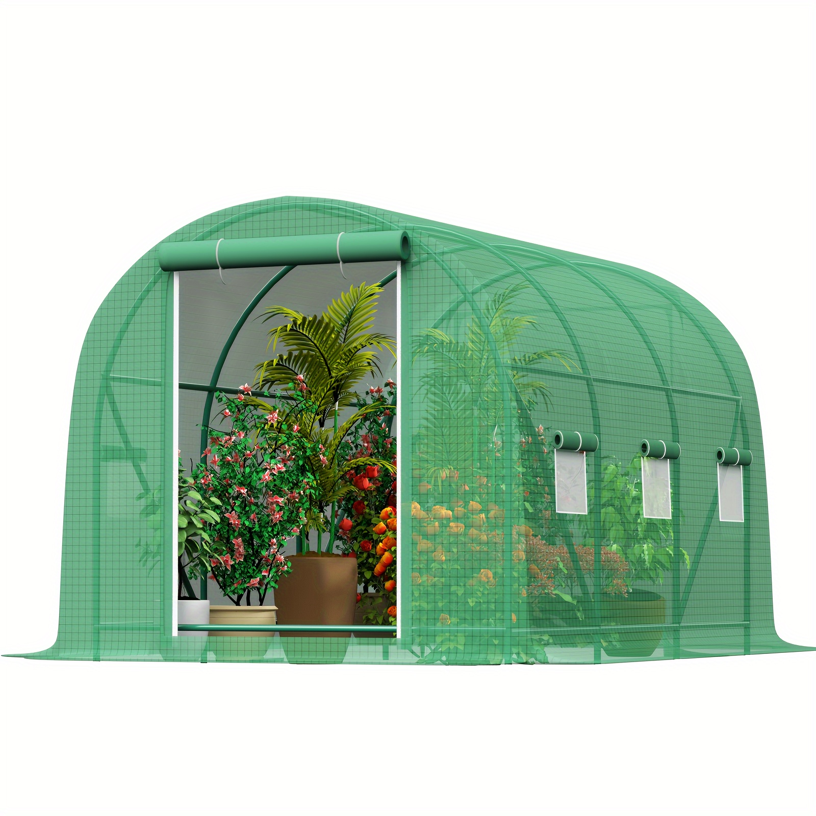 

Walk-in Greenhouse Pe Tunnel Patio Garden Polytunnel Outdoor Plant Gardening Greenhouse Plant Protector 10x6.7x6.7ft & 11.5x6.7x6.7ft