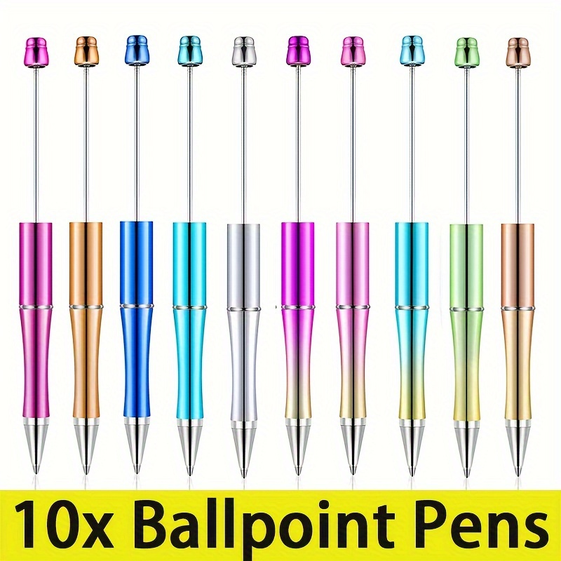 PETSOLA Beadable Pens Wedding Favors Ball Pen Bead Pens Ballpoint Pen Beadable Pens DIY Set for Stationery Supplies School Exam Students Presents Set