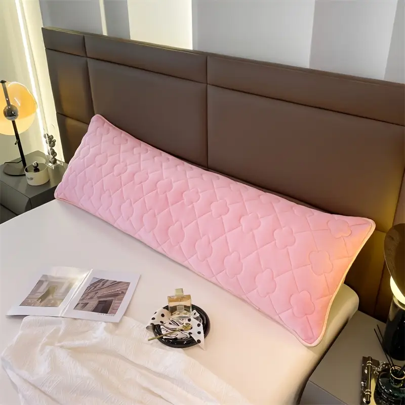 1pc milk velvet fleece pillowcase large size double pillowcase for couples winter thickened 1 2m 1 5m 1 8 washable polyester 100 no print fabric 350 400gsm with pillow insert not included Product details 3