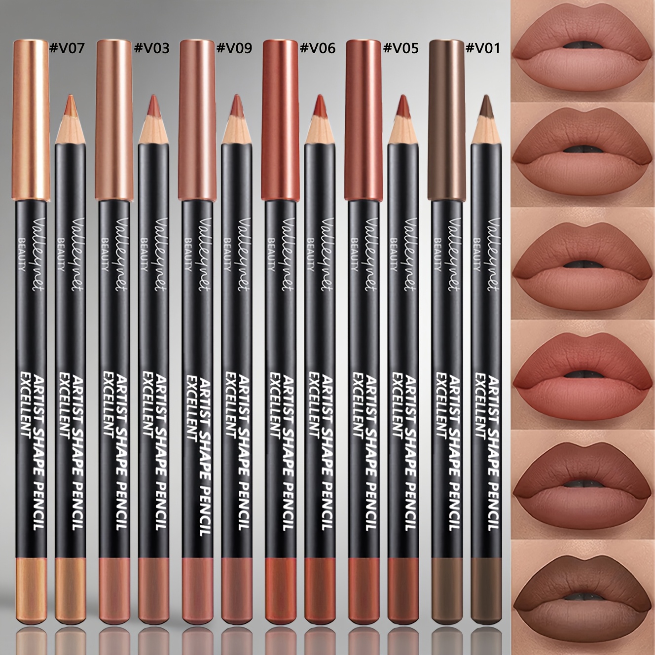 6pcs/set Lip Liner Set And Eyeliner Set Nude Long-lasting Matte Waterproof Lipstick 2in 1 Eyeliner And Lip Liner Waterproof Lip Liner Lipstick Set Women's Lip Makeup Cosmetics Matte Lip Makeup Pencil