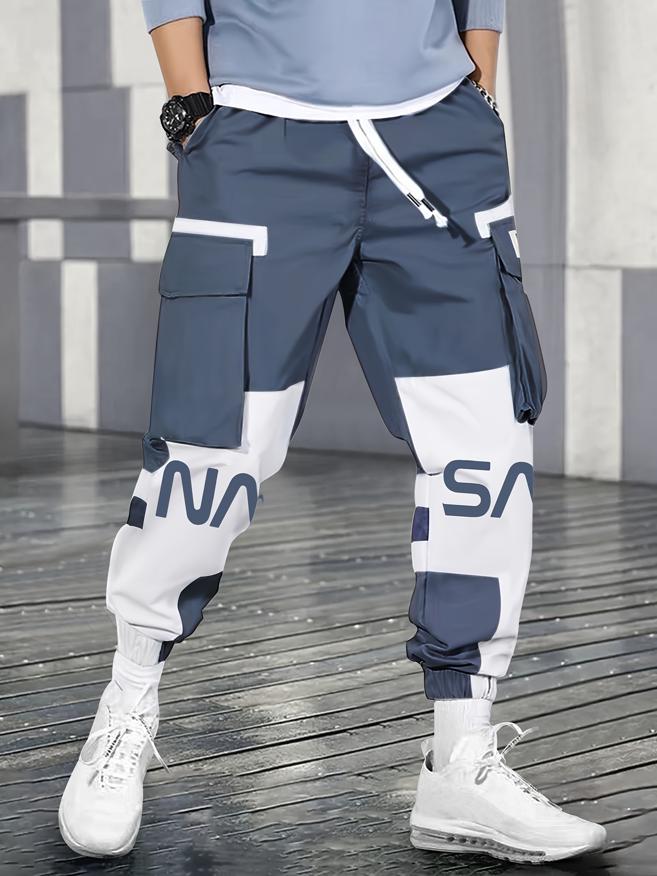 【COLOR iN ID】multi cargo pants men's color blocking cargo pants multi pockets casual - Temu