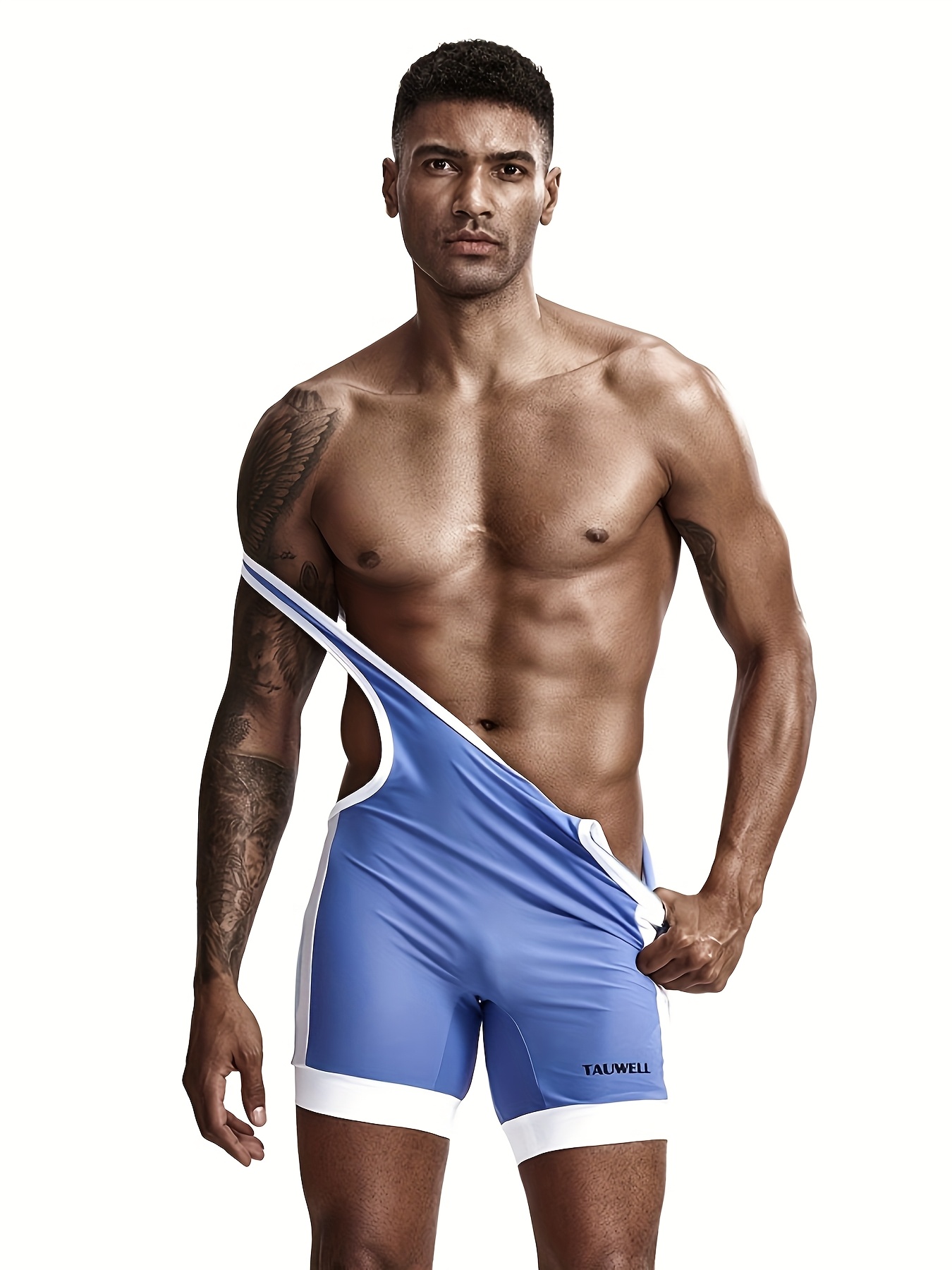 mens bodysuit wrestling outfit for sports and fitness training featuring high   a sexy design   quick dry and breathable fabric