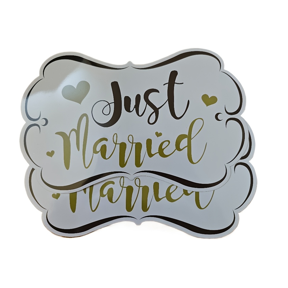 2pcs Large Just Married Car Magnets - Perfect Sign Decorations For Your Honeymoon Car