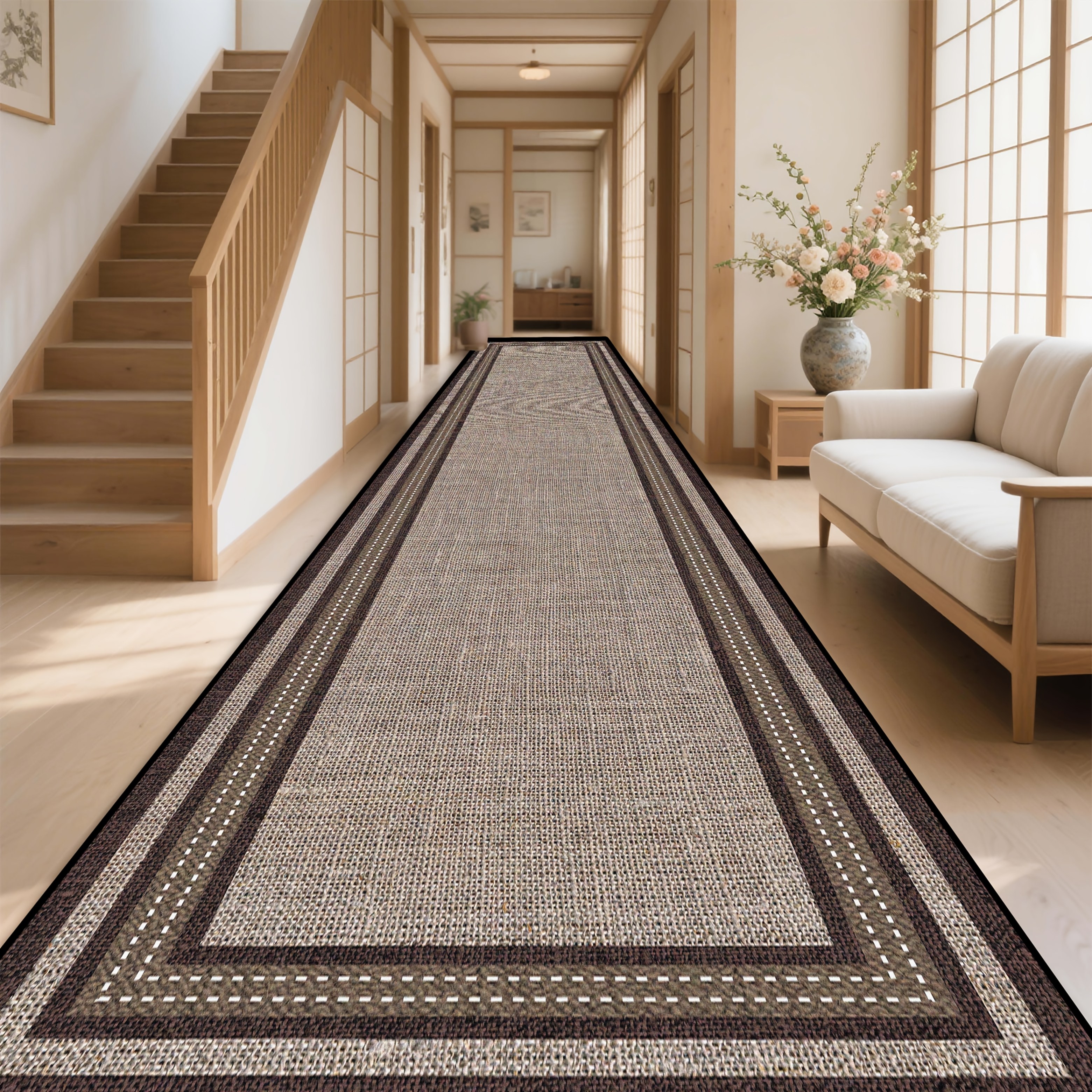 TEMU Sea Freight [] 1pc Outdoor Rug Outdoor Plastic Straw Carpet Outdoor Patio Rug Chinese-style Easy Atmosphere Kitchen Aisle Long Carpet High-end