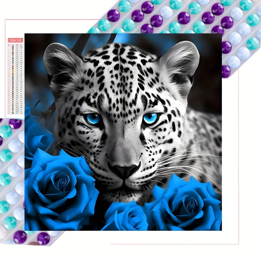 

5d Diy Diamond Painting Kit - Exotic Leopard & , Animal Theme Drill Acrylic Mosaic Art Set, Home Wall Decor, Craft Gift For Adults -