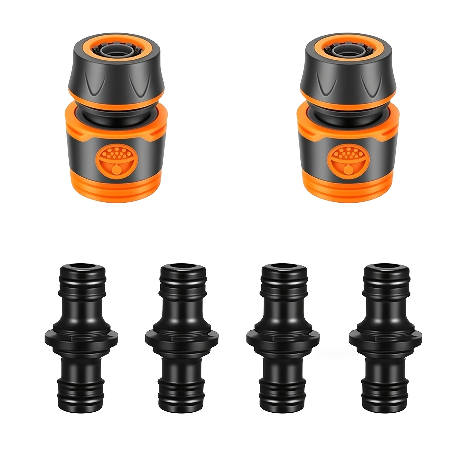 Image of 6pcs Garden Hose Connector Set, 1/2 Inch Extension Couplings, Hose Coupling Set Hose Fitting Additions, Practical Pipe Fittings For Daily Home Garden Water Connection