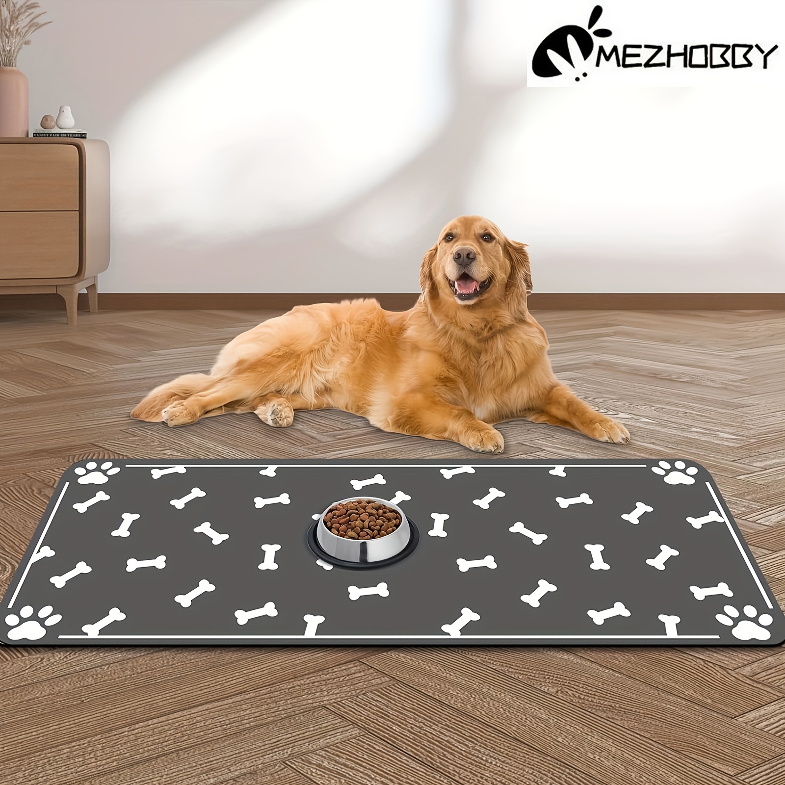

Large Pet Feeding Mat, 39.3"x15.7" Absorbent Quick Dry Dog Mat For Food And Water Bowl, No Stains Easy Clean Dog Water Dispenser Mat, Dog Accessories, Pet Supplies Mat, Dog Bowl Mat For Messy Drinkers