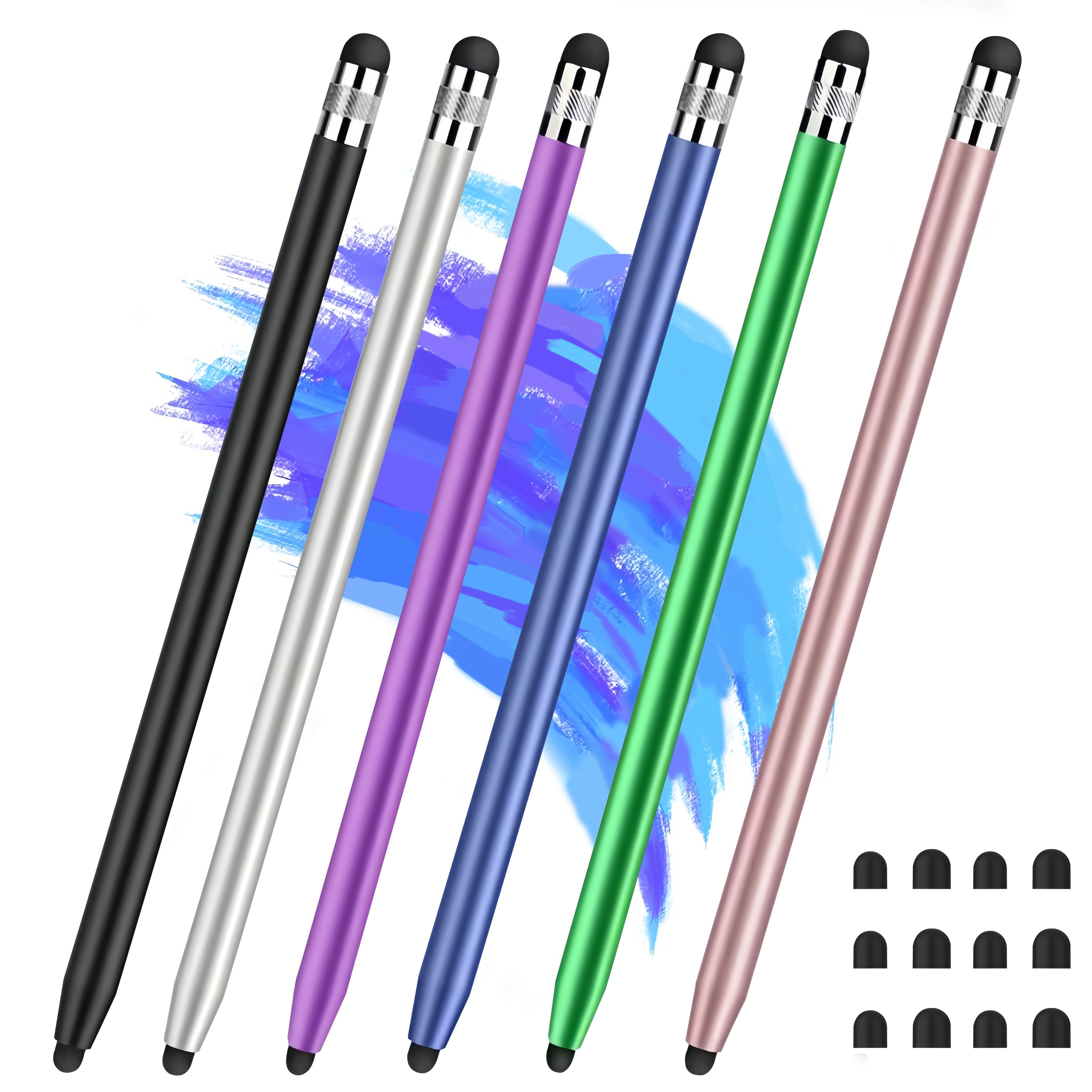 

Stylos pour Écrans , Stylo pour iPad iPhone Android Chromebook et Plus Appareils à Écran Tactile Capacitif Haute & Pointes en Caoutchouc Rayures Stylist