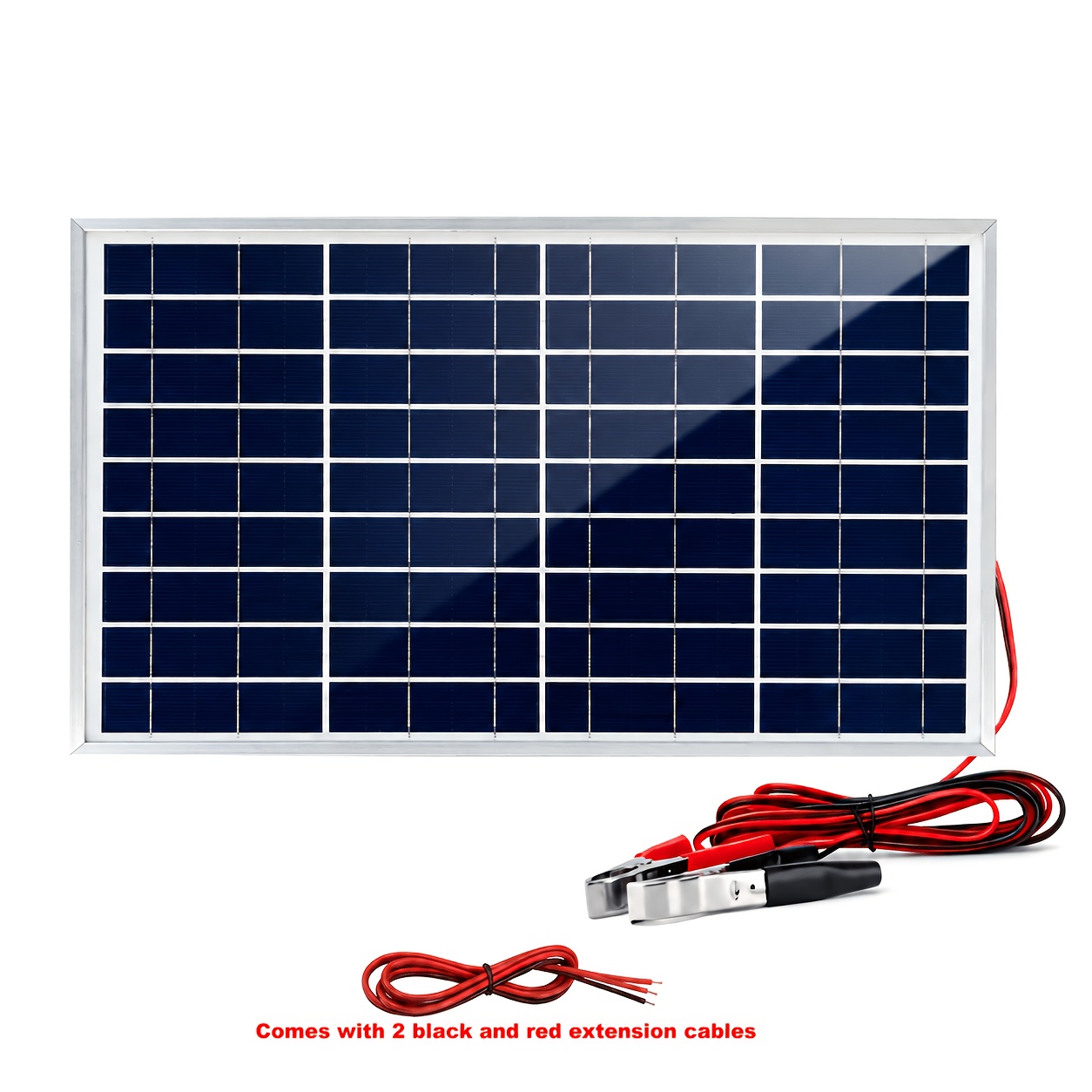TEMU 1pc Solar Panel Kit, With Optional Smart Controller And Alligator Output. Suitable For Various Applications Such As Courtyards, Cars, Batteries,