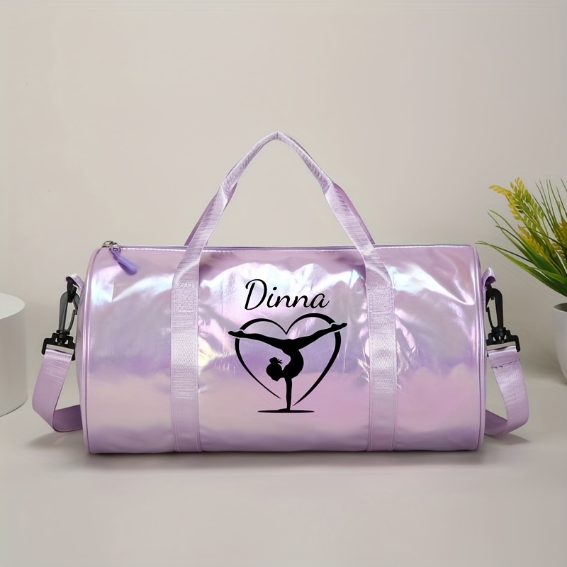 TEMU Personalized Heart-themed Gymnastics Large-capacity Women's Crossbody Bag, Customizable With Name Or Holiday Information, Equipped With