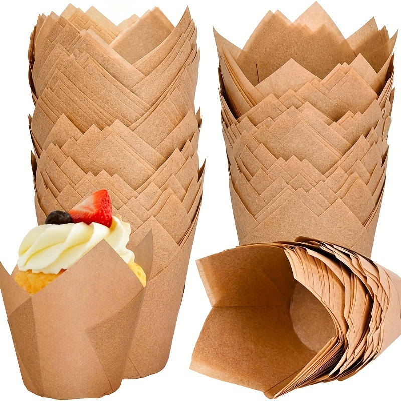 

crafted Convenience" 200-piece Elegant Tulip Cupcake Liners - Unbleached, Easy-release Muffin Cups For Parties & Holidays - Perfect For Christmas, Birthdays, Graduations