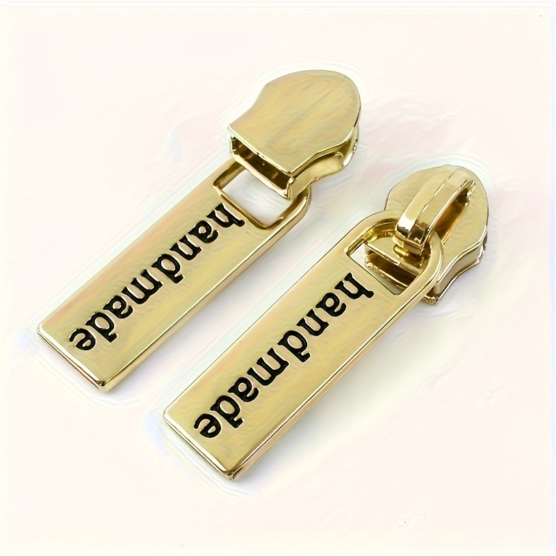 TEMU 10pcs Laser Customized Fashion Handmade Text Zipper Slider - Replaceable Zipper Head - Nylon Zipper Bag - Suitcase Zipper - Clothing Zipper -