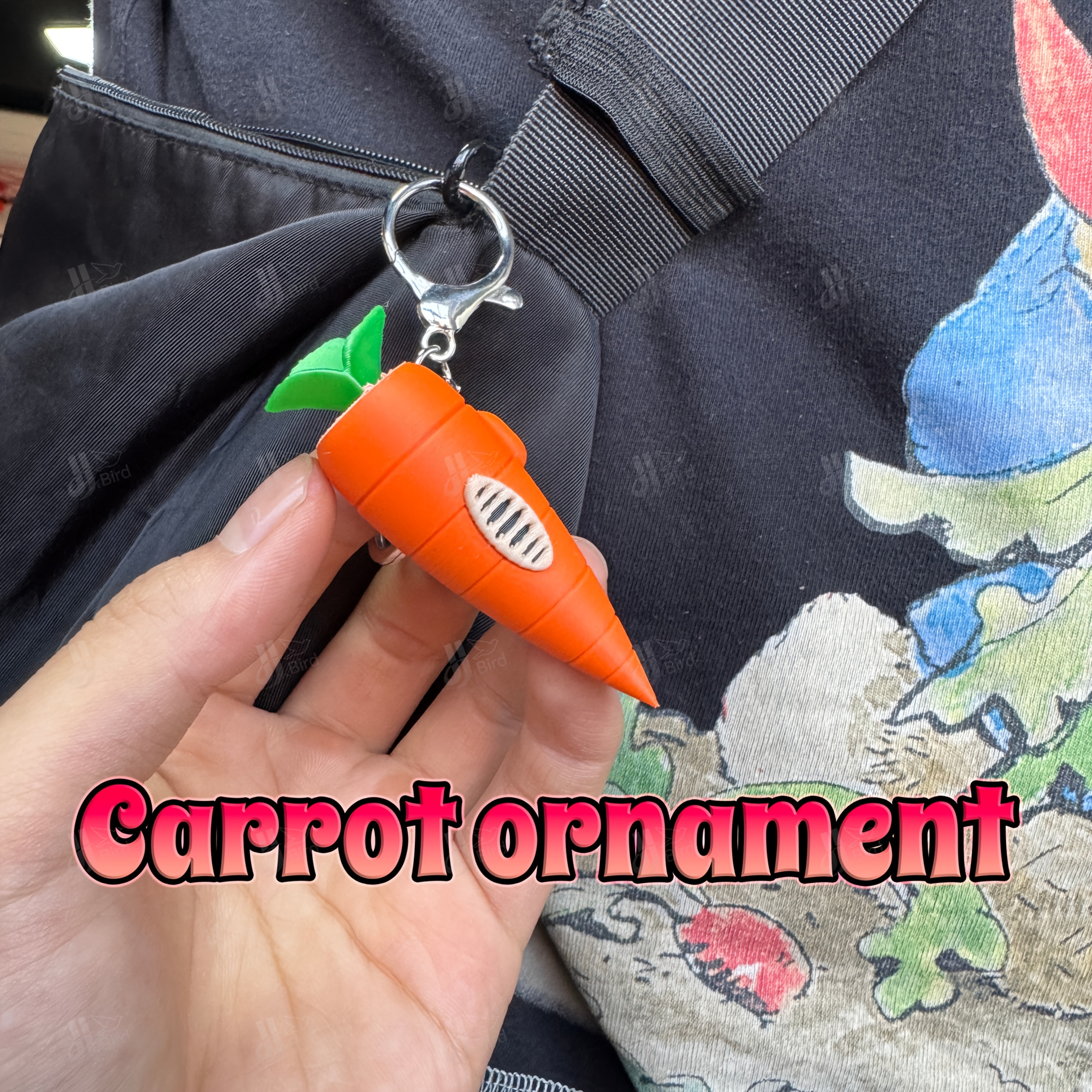 TEMU 1pc Cute Carrot Bag Charm Figurine, Suitable For Desktop/desk Display And Bag Decor. Great For Cute-style Enthusiasts And Figurine Collectors,