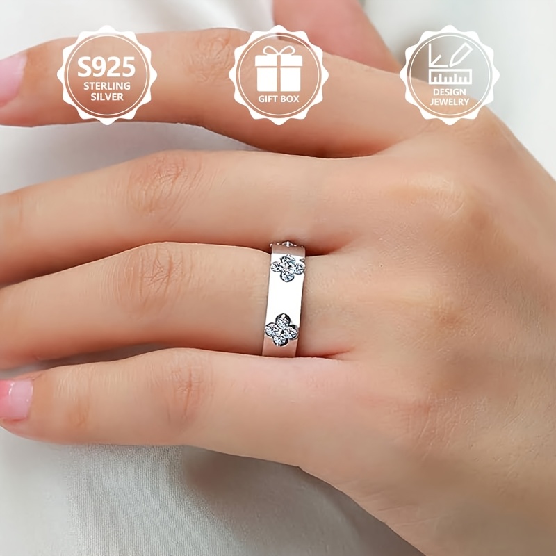 925 Silver Simple Classic Zirconia Surface Women's Ring