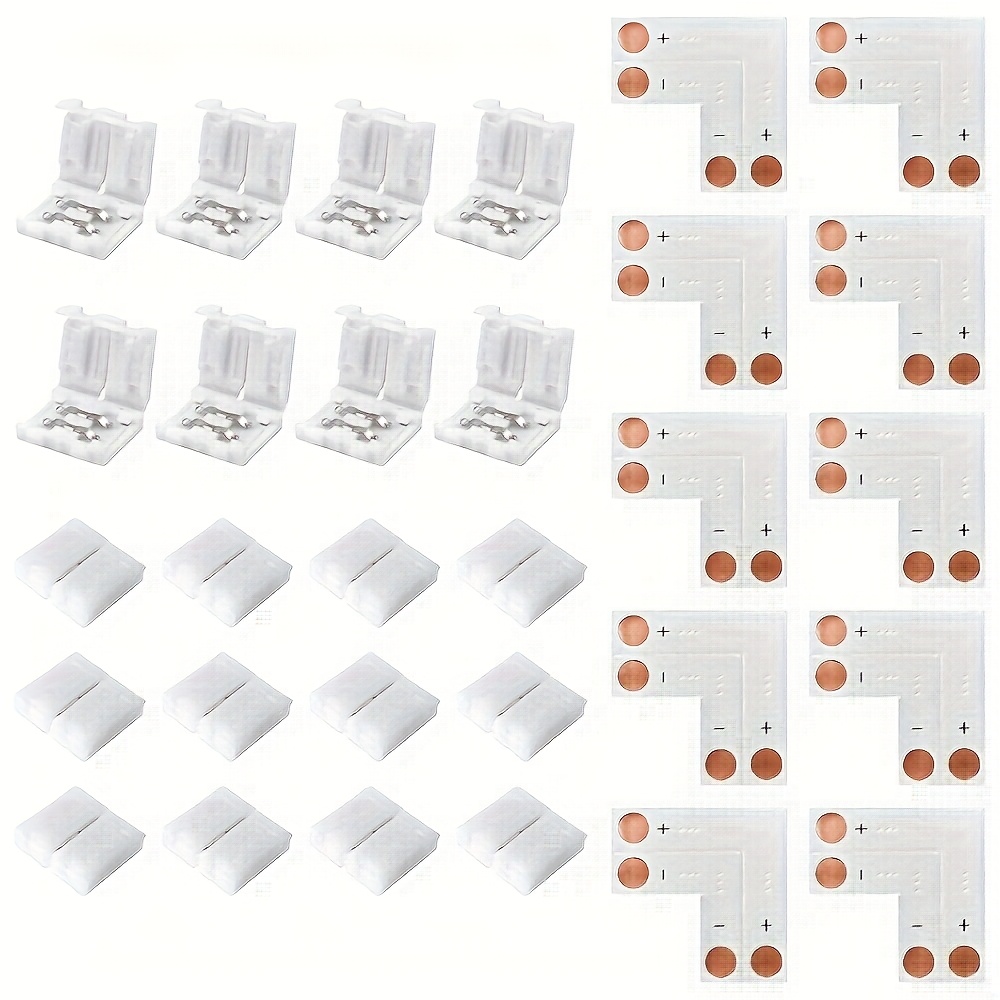 10Pcs 2 Pin LED Strip Connectors – 3528/5050, 10mm Width, PCB Ribbon, Single Color, Unbranded - View #5