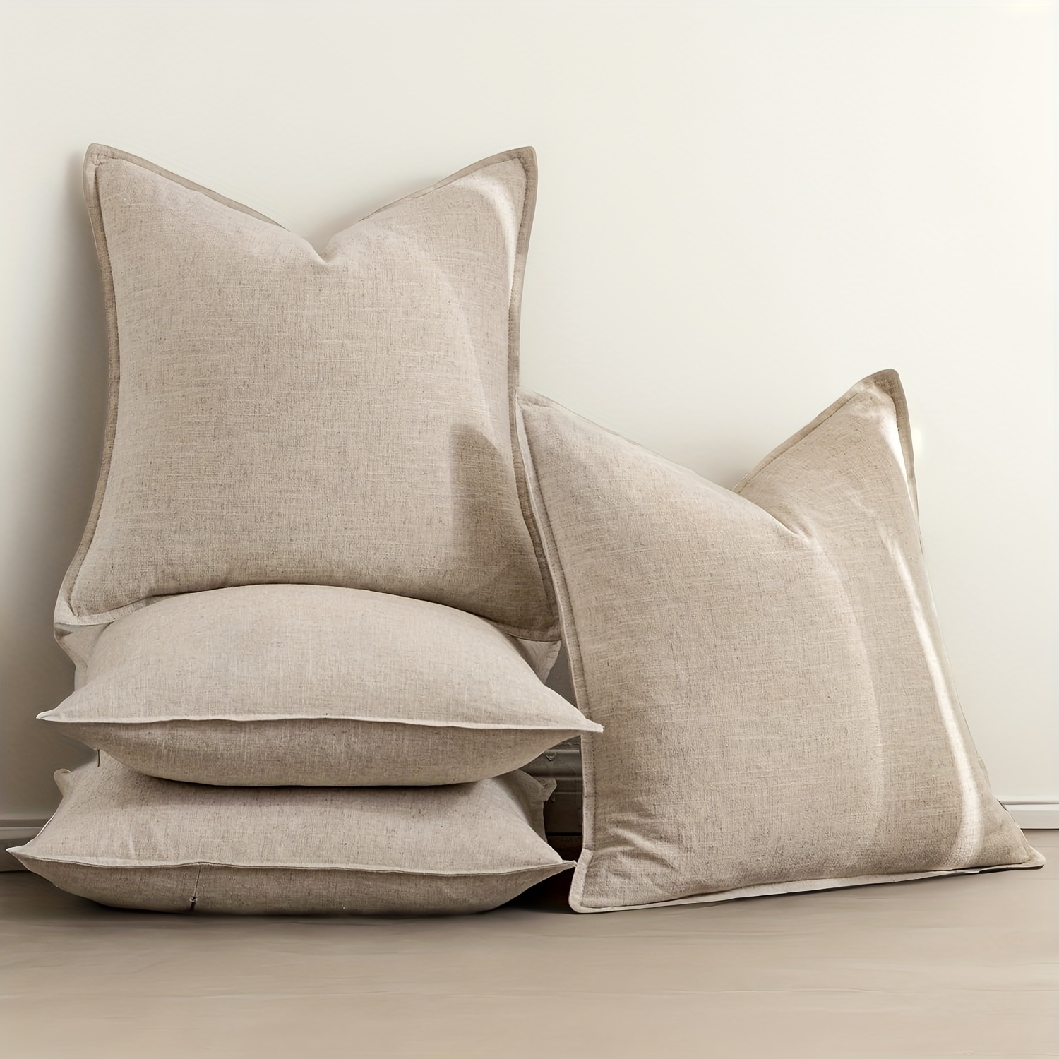 Image of 4pcs, Holiday Decorative Linen Pillow Case Bohemian, Farmhouse Wind Cushion Cover For Sofa Bedroom Living Room Home Holiday Decoration