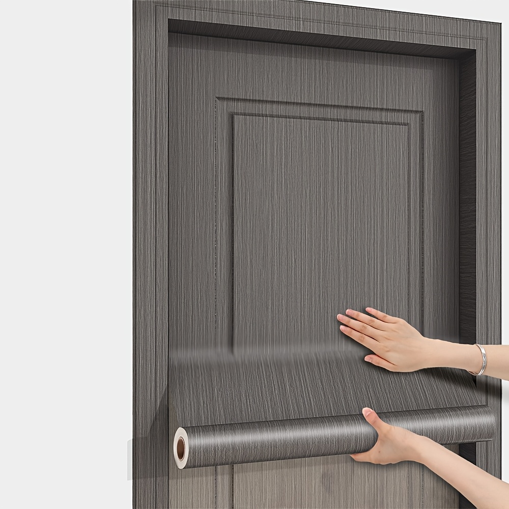 Image of Old Door Renovation Sticker Self-adhesive Entry Iron Door Color Change Anti-theft Door Transformation Wallpaper