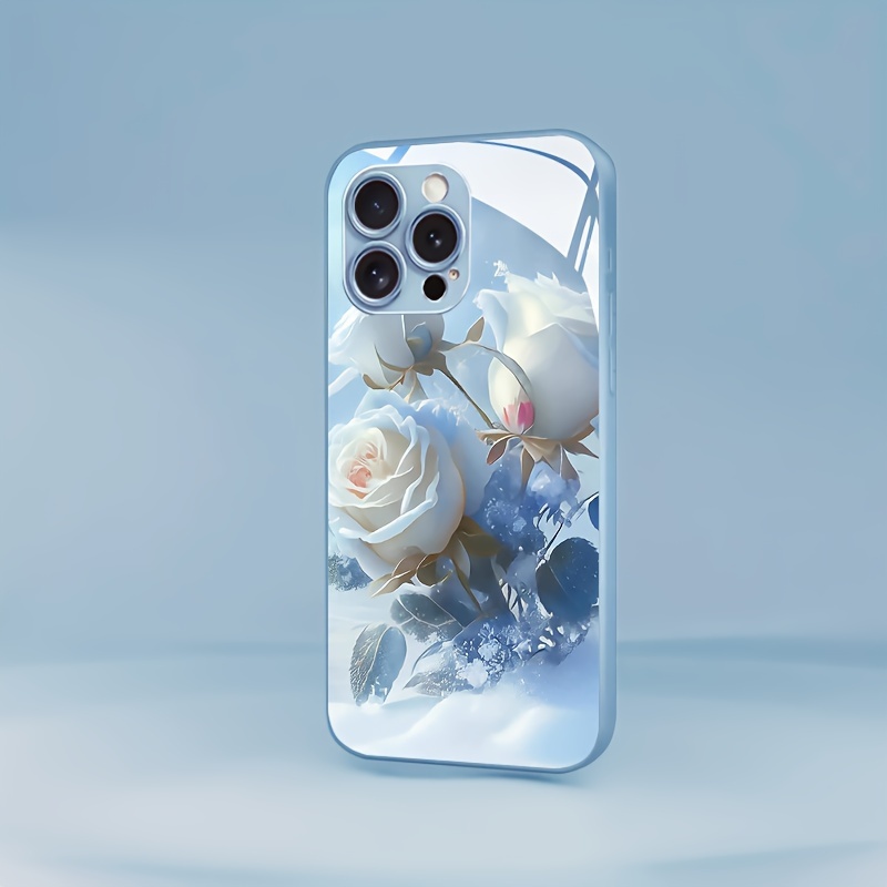 

Suitable For Iphone 15/14/13/12/11/xsm/xr/xs/x/7 Mobile Phone Case, High-end Personalized High-definition Flower Glass Anti-fall Protective Cover