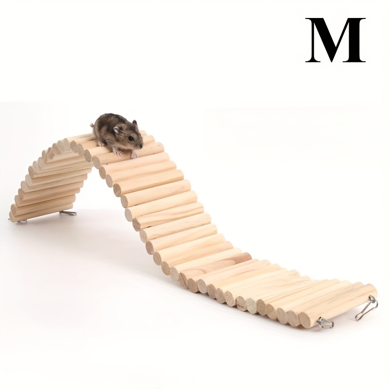 1pc Wooden Ladder Hamster Climbing, Pet Ladder Wooden Suspension Bridge