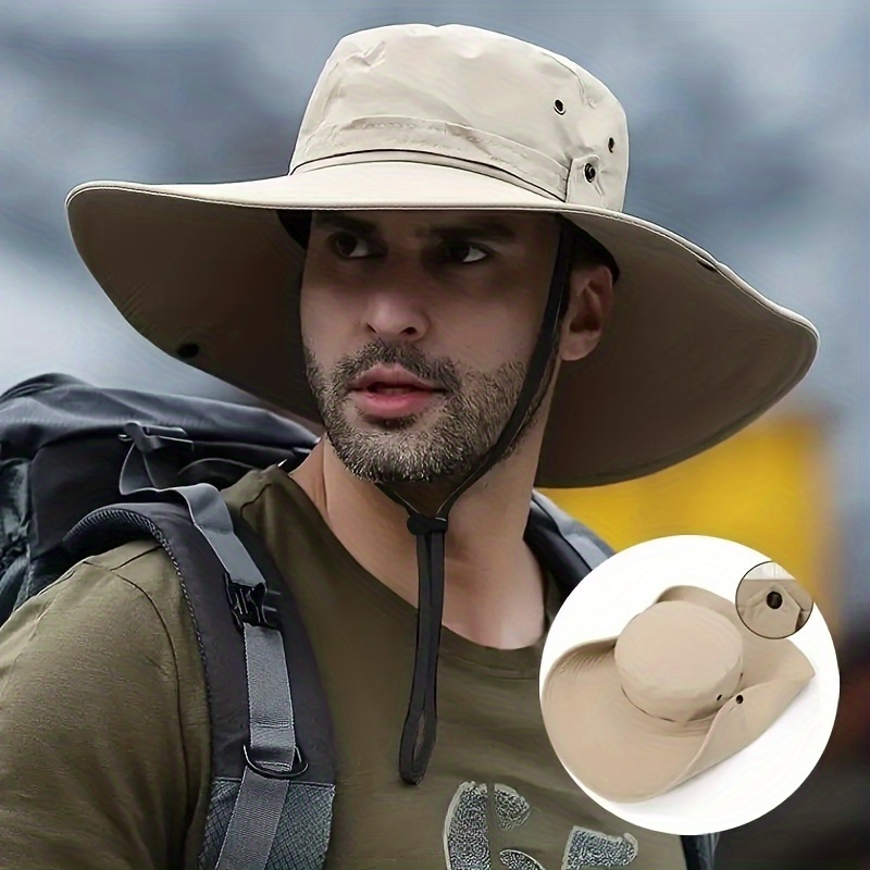 1pc Breathable Men's Bucket Hat With Big Brim For Outdoor Activities