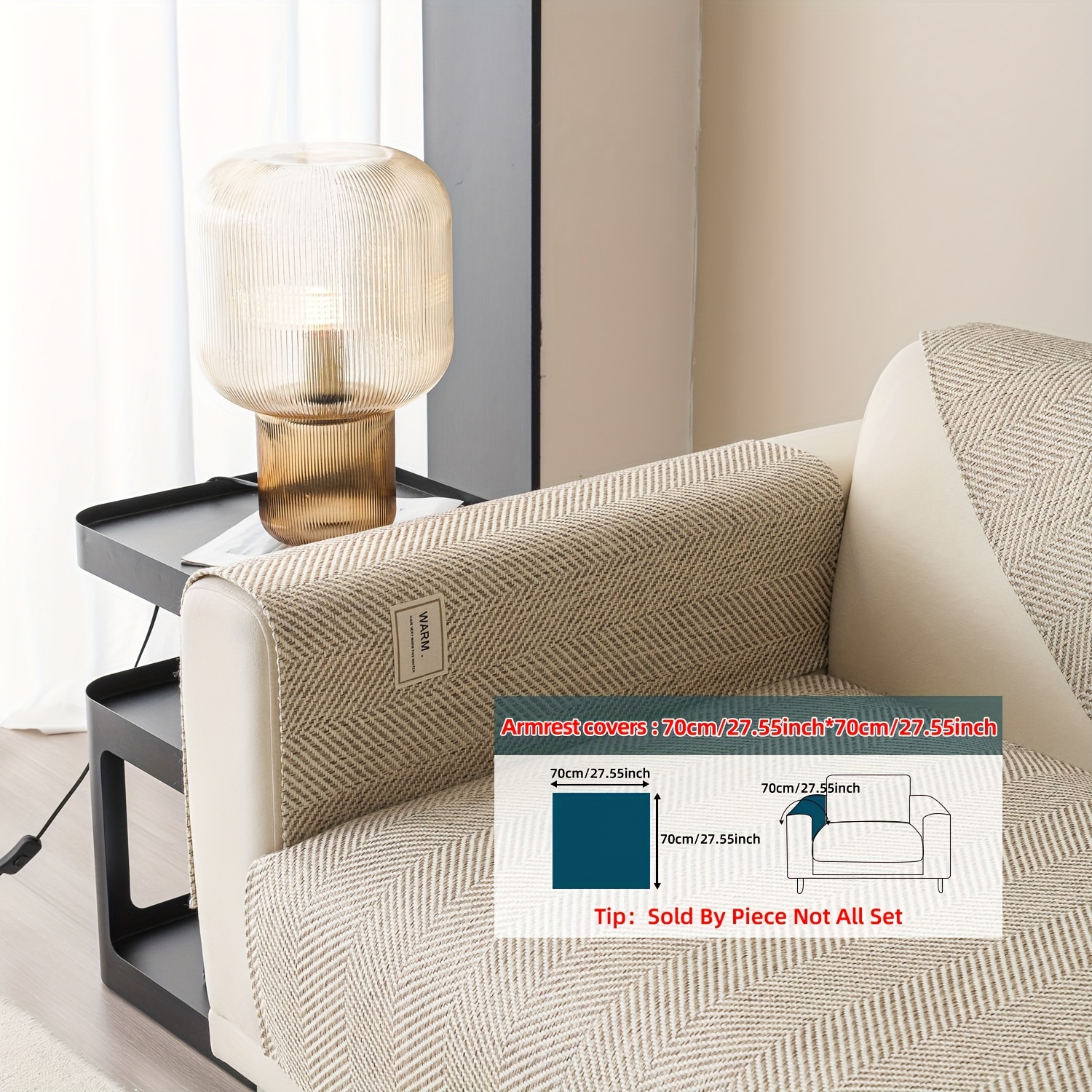 TEMU 1pc Minimalist Contemporary Style And Sofa Cover With Letter Design, Anti Slip, Pet Friendly Furniture Protection Cover, Machine Washable,