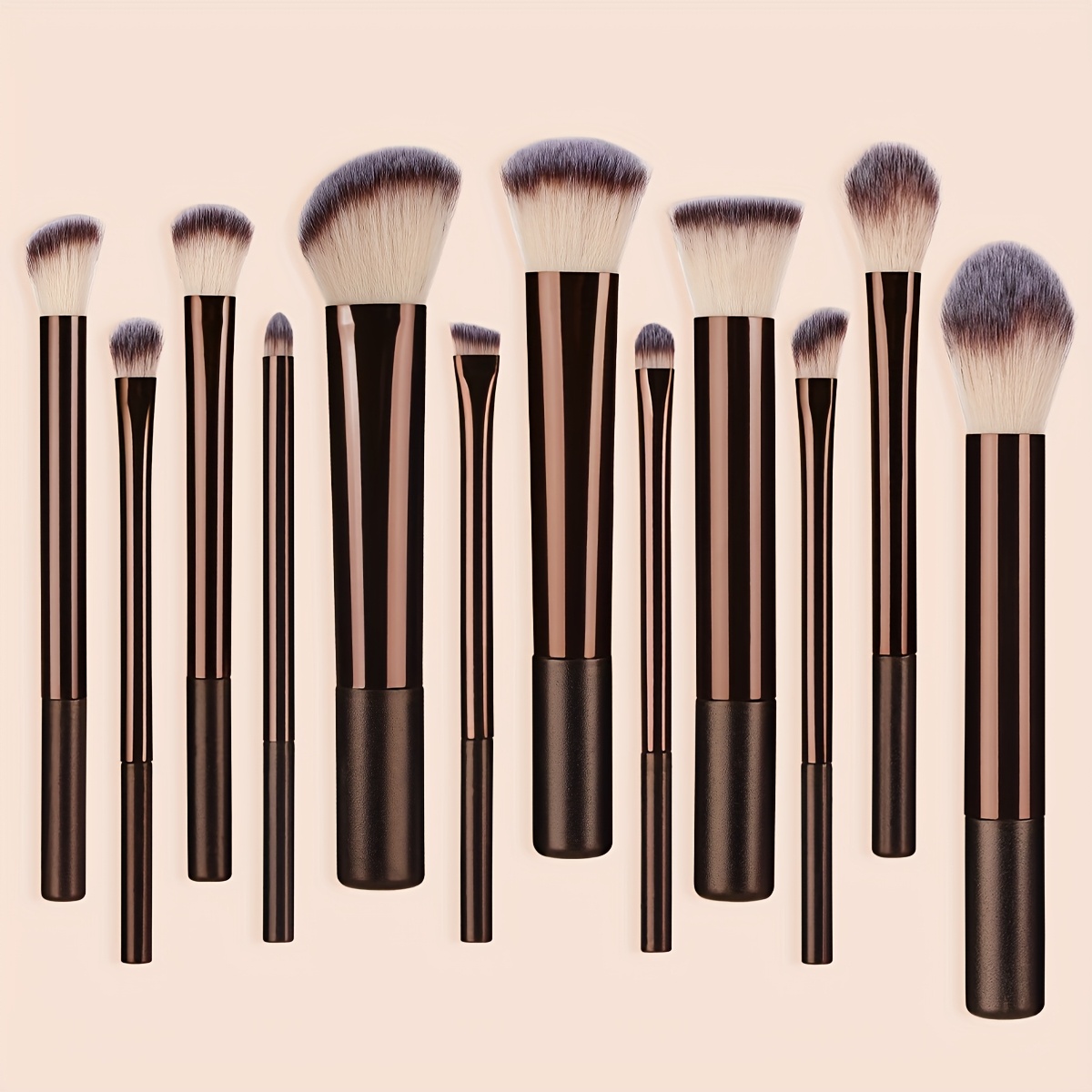 Image of 12pcs Makeup Brush Set, Beginner Makeup Tools, Beauty Tools Blush Brush Foundation Brush Eyeshadow Brush Full Set Travel Beauty Tools Makeup Brushes, Facial Makeup Brushes