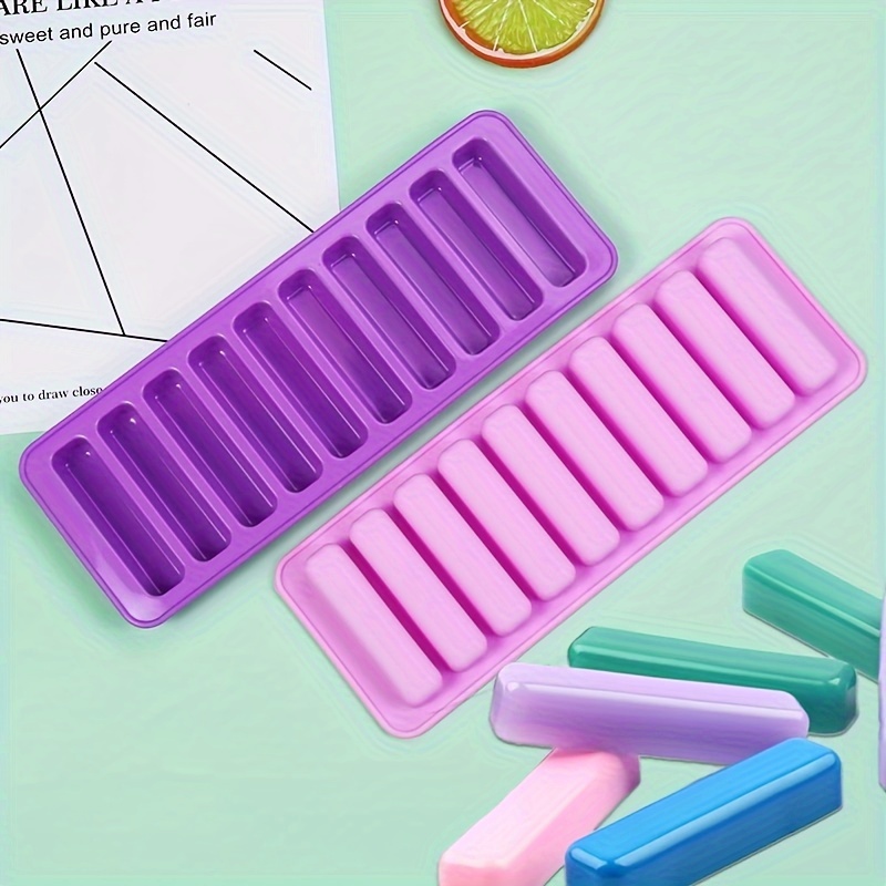 

1pc Moule à Doigt en Silicone Violet avec 10 Cavités - Ovale Longue pour Savon , Cire et Artisanat en Résine - Matériau en Silicone et Facile à Utiliser, Moules en Silicone