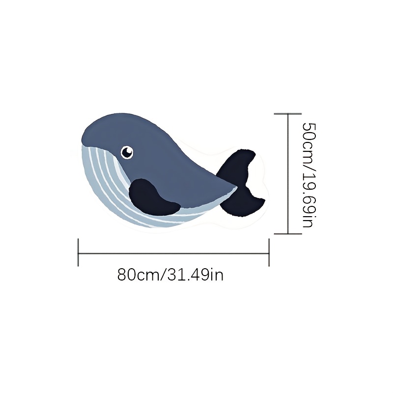 E-shop Kaschmir 1000G und 10mm Delfin-förmiger Wohnzimmer Teppich, niedlicher Cartoon-Lesebereich, Plüschteppich, flauschiger, weicher
