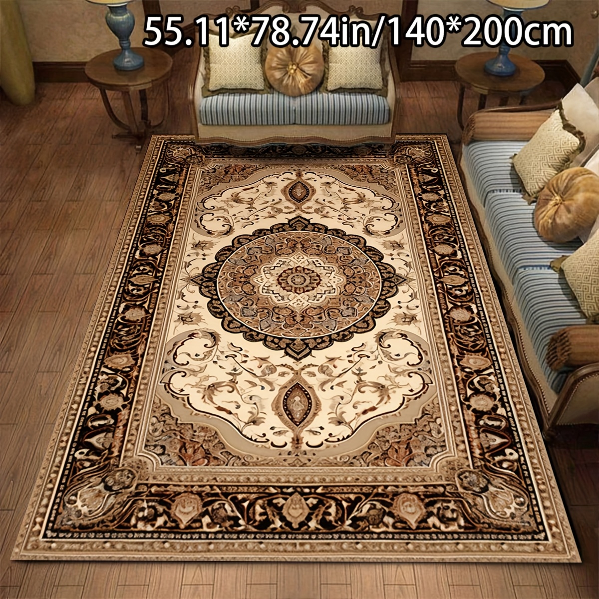 TEMU Golden Diamond Velvet + 800g/m² + Anti-slip Dotted Plastic Backing + Floral Pattern Dot Plastic On - 1pc Golden Diamond Decor In Versatile