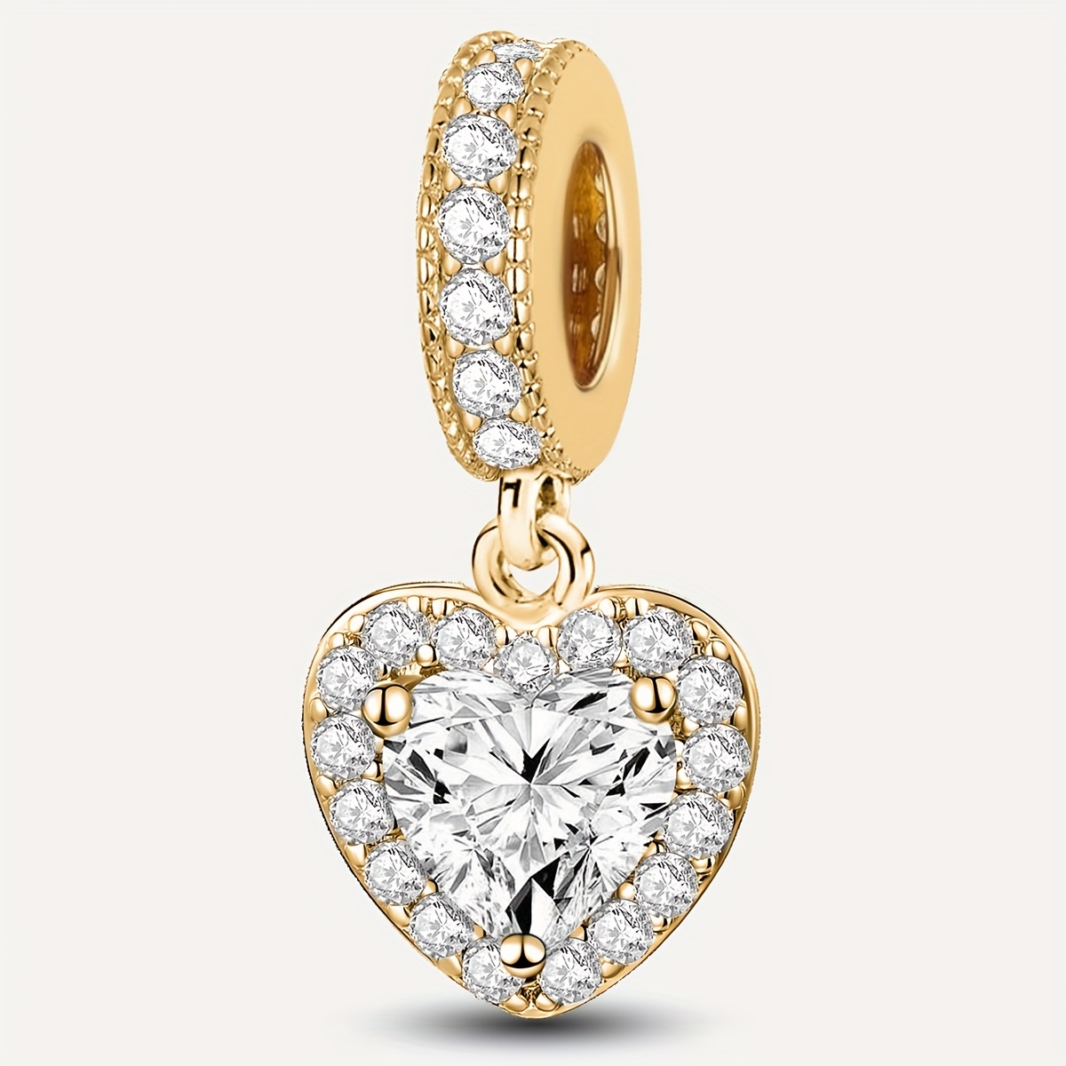 Image of 1pc 925 Silver Plated Birthstone Heart Charms Pendant, Fits Original Bracelets Or Bangle, Ideal For Jewelry Making, Perfect Gifts For Women