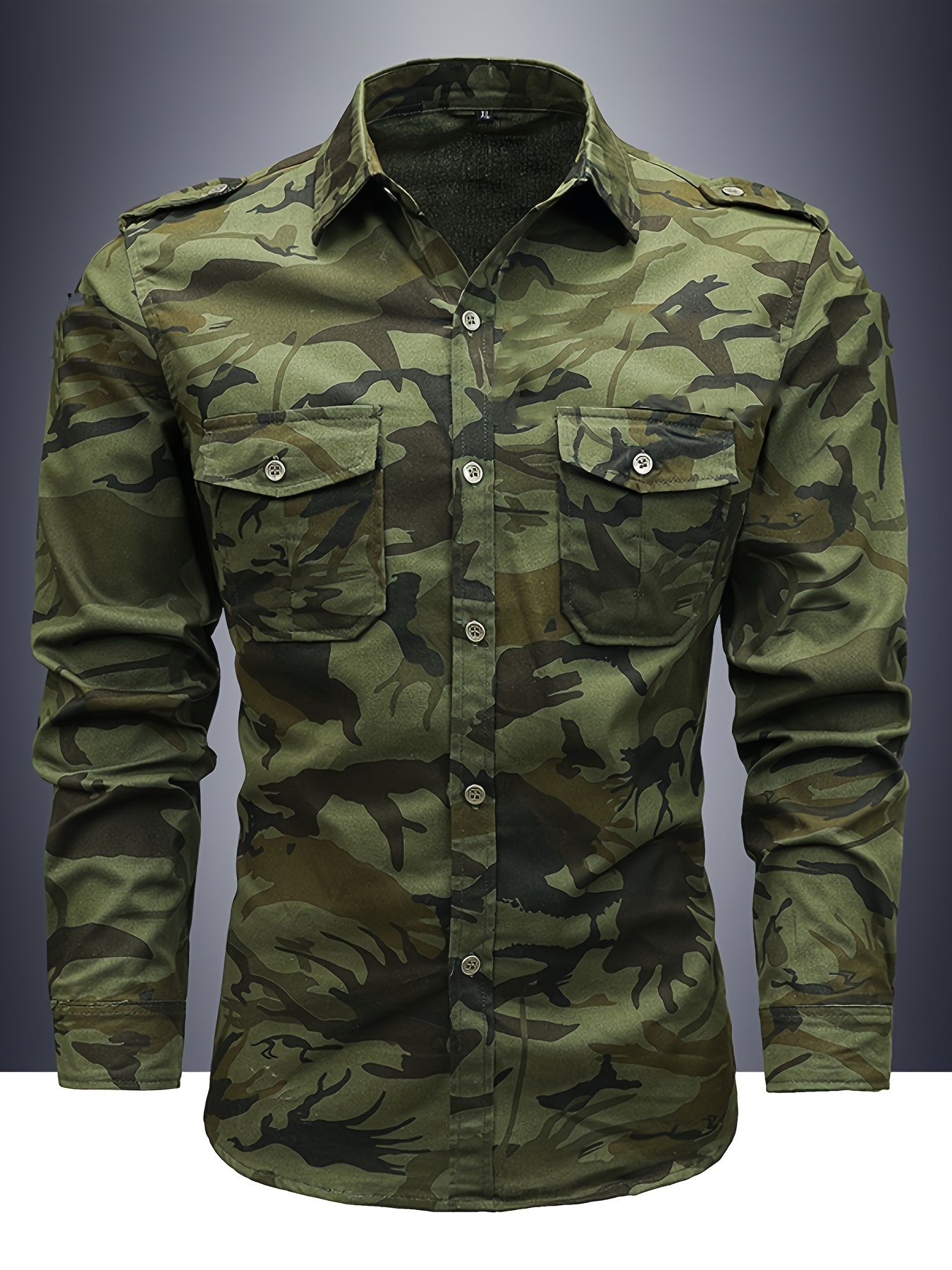Camuflaje Militar Camiseta Camiseta Militar Vintage Hombre