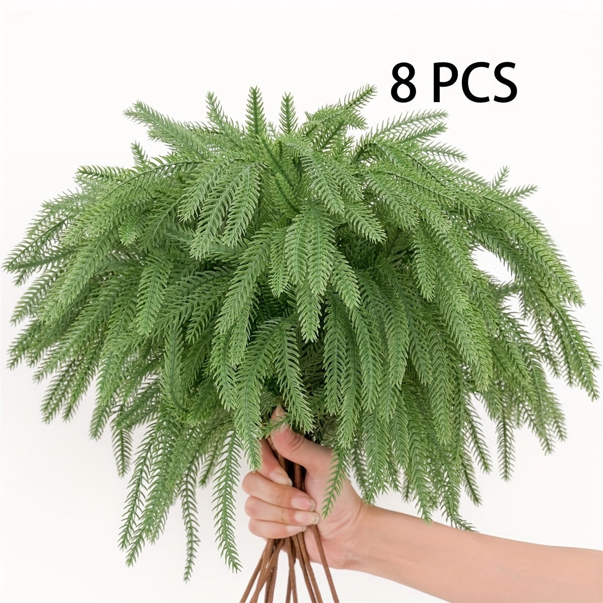 Image of Artificial Branches Of Norfolk Pine For Christmas, Perfect For Wreaths, Garlands, And Home Garden Decoration