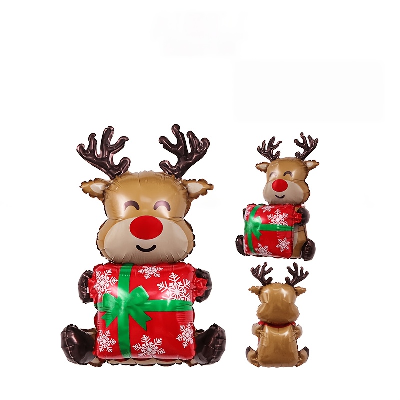 TEMU 2pcs Christmas Gift Elk Balloon, Sitting And Standing Elk Film Balloon, Used For Christmas Decoration, Happy Party Balloon, Christmas Gift, New