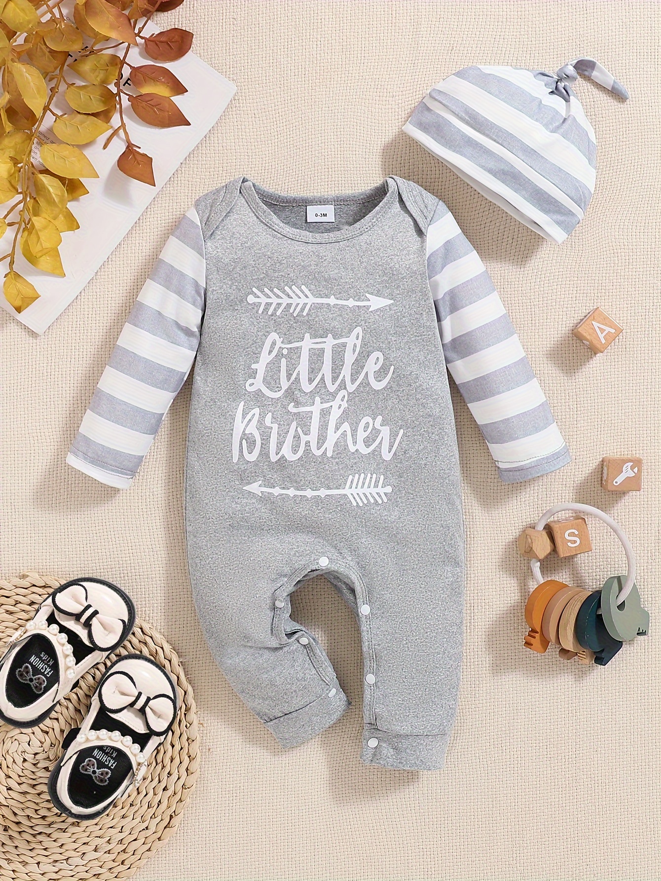 Newborn Baby Boy Clothes Romper Jumpsuits 2pcs Clothing Set Cute Infant  Outfit Outdoor