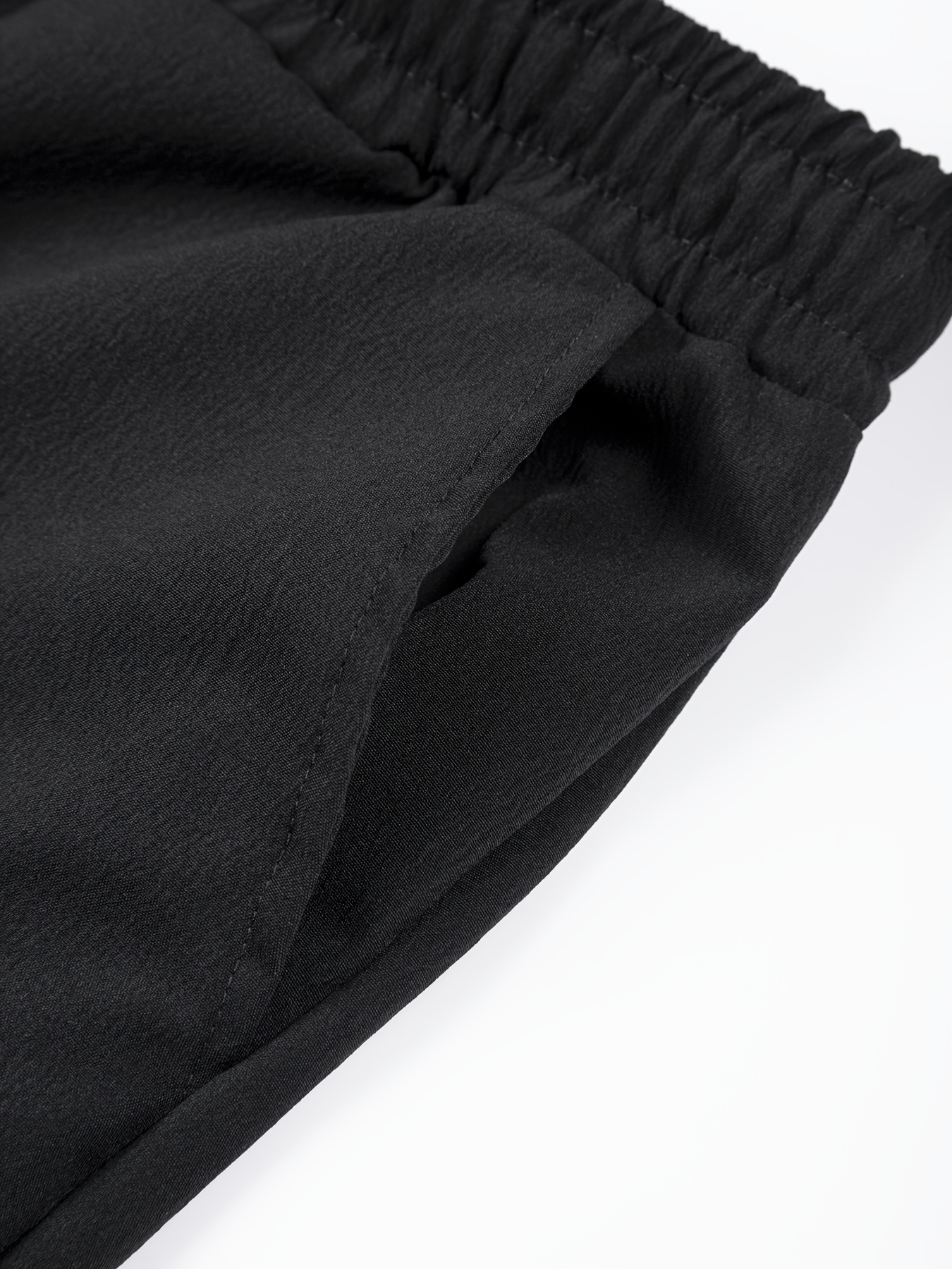2pcs mens casual straight leg pants lightweight breathable fabric textured grip elastic waist with drawstring side pockets white beige comfortable clothing simple solid color opaque coverage details 4