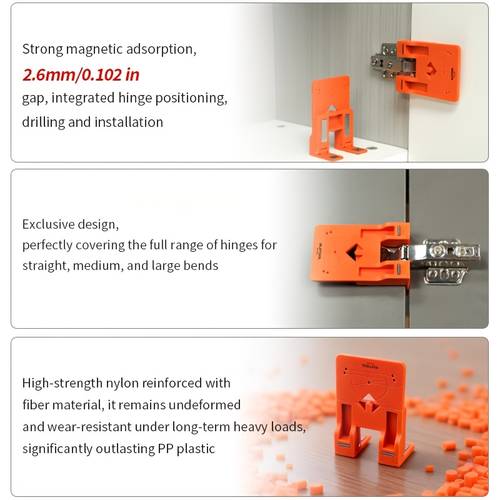 magnetic hinge locator tool with high strength nylon drilling guide magnetic tip adjustable suitable for straight medium large bends compatible cupboard cabinet hinge installation furniture assembly drilling guide system