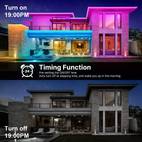 100ft lights and7 led lights christmas lights outdoor 44key remote and app control color changing with music sync timing function for indoor and outdoor walls railings pools roof decorations