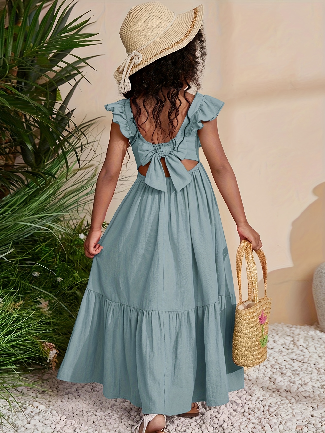 chinese dress ladies Girls Ruffle Ombre Maxi Dress with A Train Size 12 main image 1