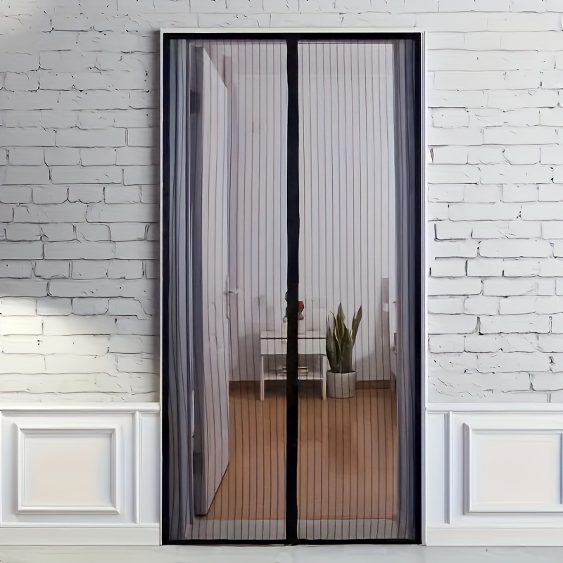 

Easy-install Magnetic Screen Door - Dust & Bug Proof, No Drilling Required, Striped Pattern For Self-sealing, Classic Style Home Decor