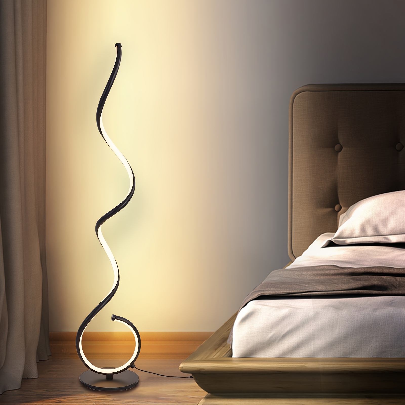 60” Arc Floor Lamp With Remote – 3 Color Temperatures, Dimmable LED, Modern Standing Lamp For Living Room Or Bedroom