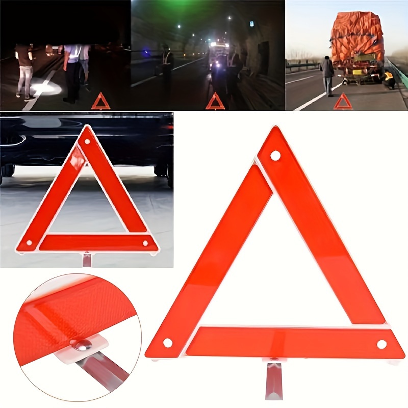 TRIANGOLO PER VEICOLO FERMO CON BASE OMOLOGATO AUTO EMERGENZA GUASTO PANNE