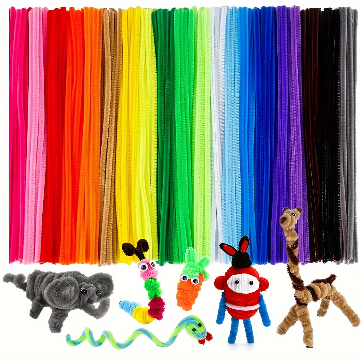 

199pcs Multi-color Chenille Stems Set, 12"x6mm - Vibrant Pipe Cleaners For Diy Crafts, Art Projects & Creative Decorations