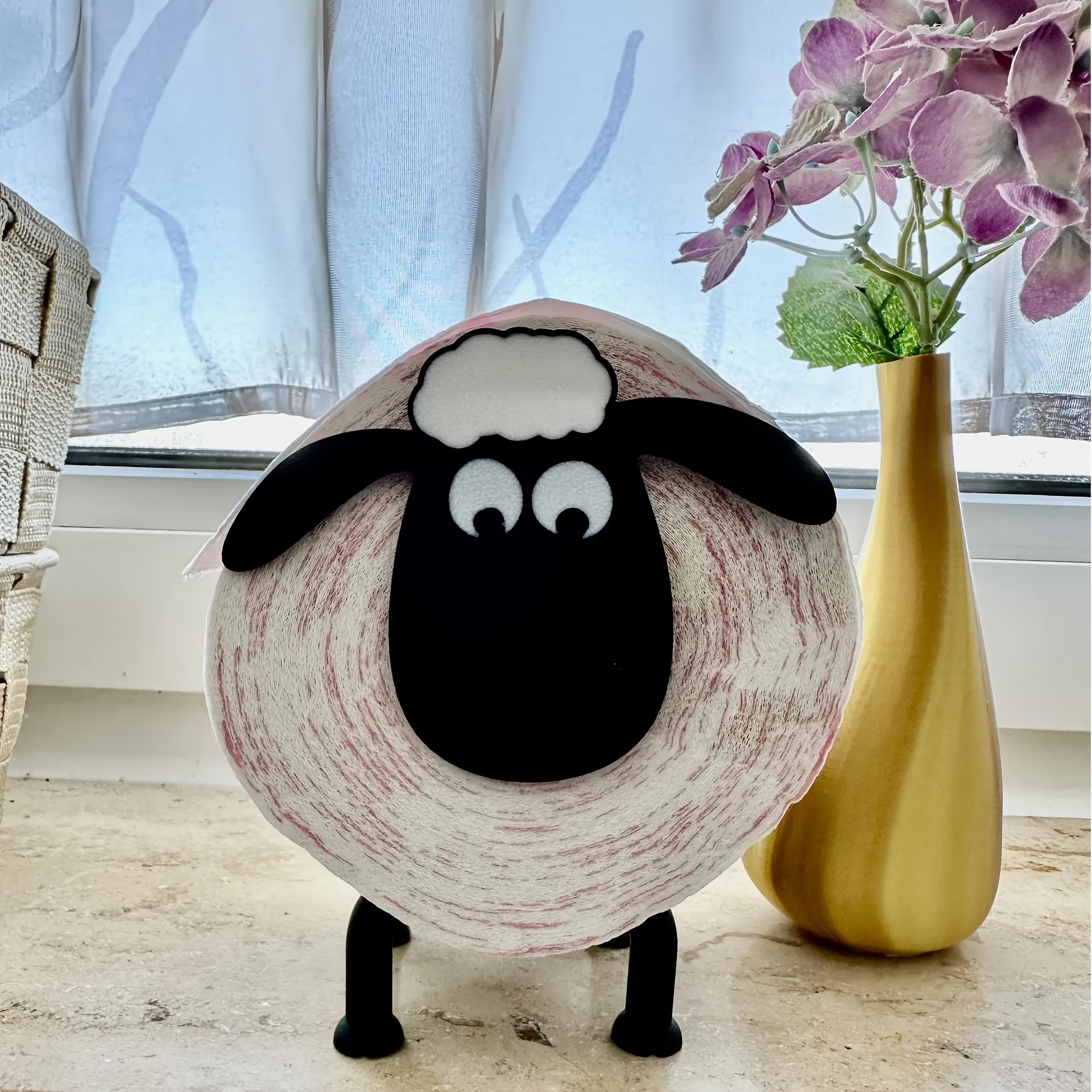 

1pc Sheep-shaped Toilet Paper Holder, Plastic Unfinished Bathroom Decor, Over Mounting