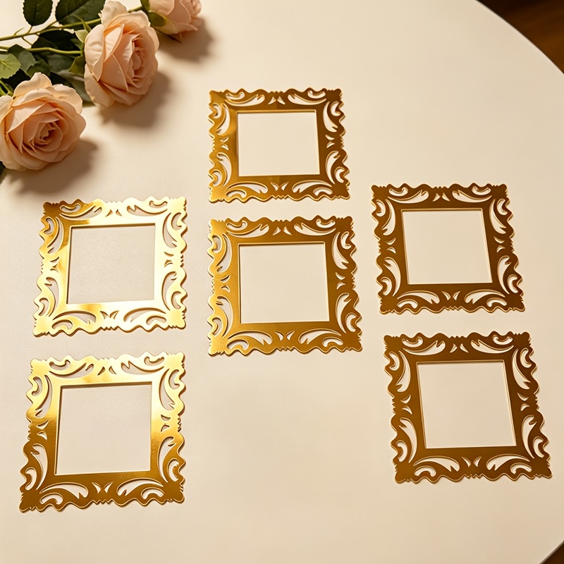 TEMU 6pcs Cadre de Protection de Interrupteur Rétro Baroque, Couverture de Panneau de Commutation Décorative Auto-Adhésive en Acrylique, Décoration