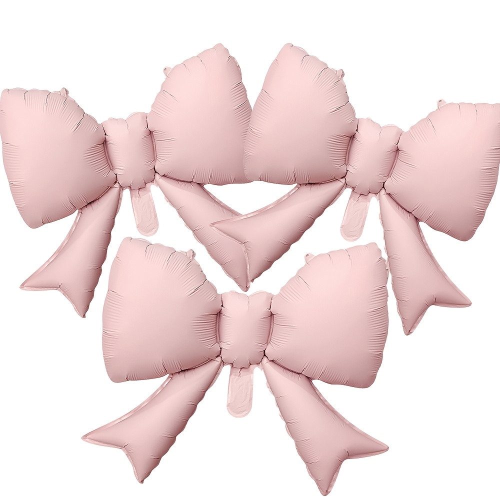 TEMU 3pcs Large Bow Foil Balloons, Birthday Party Decorations, Foil Balloons, Suitable For Christmas, Halloween, Wedding Decoration Balloons